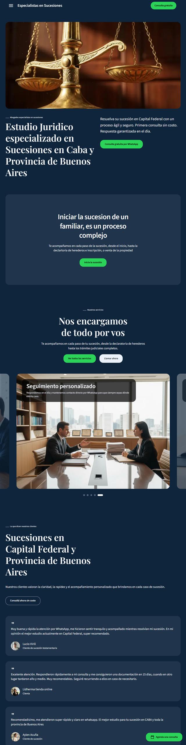 Recorrido completo por el sitio de Estudio Sucesiones